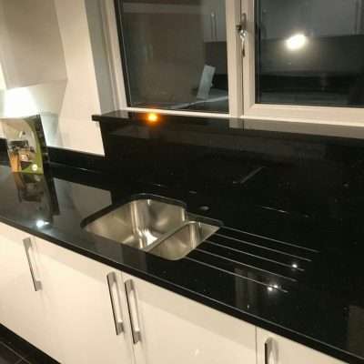 star galaxy granite worktops fitting on light kitchen unit