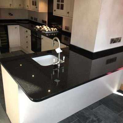 star galaxy granite worktops fitting on light kitchen unit